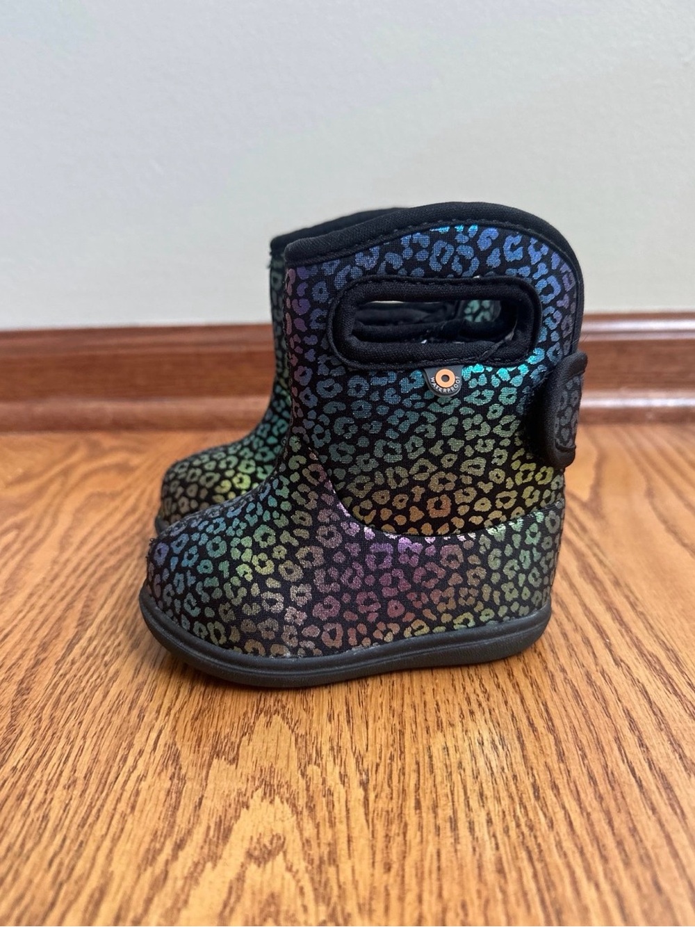 Baby Bogs Boots II Girls 4 Iridescent Animal Print Black
